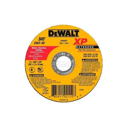 Dewalt DeWalt DWA8054 Metal Cutting Wheel - 7" DIA.- .045" Thick Aluminum Oxide - Pkg Qty 25 DWA8054